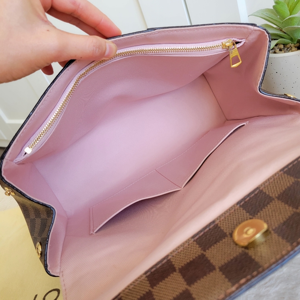 💕BEAUTIFUL Crossbody Louis Vuitton Bond Street MM Damier Ebene Rose Ballerine - Picture 12 of 16